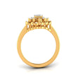 floral round cut cluster lab-grown diamond ring in yellow gold