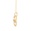 flower shape prong diamond pendant necklace in yellow gold