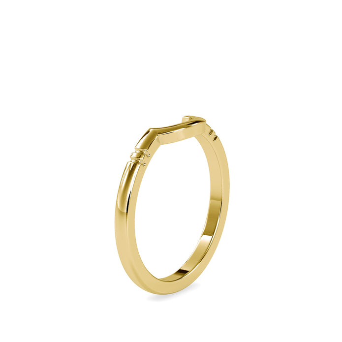 half moon shape yellow gold band
