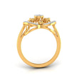 halo cocktail diamond ring in yellow gold