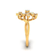 halo floral cocktail diamond ring in yellow gold