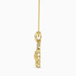 heart motif diamond pendant necklace in yellow gold