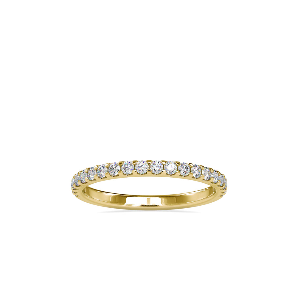 pavé half eternity lab-grown diamond ring in yellow gold