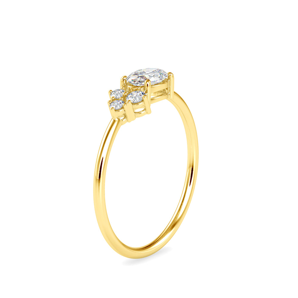 oval solitaire diamond ring in yellow gold