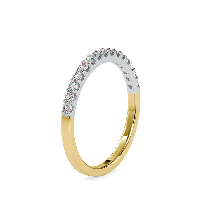 pave half eternity lab-grown diamond ring in yellow gold