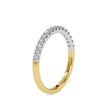 pave half eternity lab-grown diamond ring in yellow gold