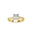 princess prong lab-grown diamond ring in yellow gold