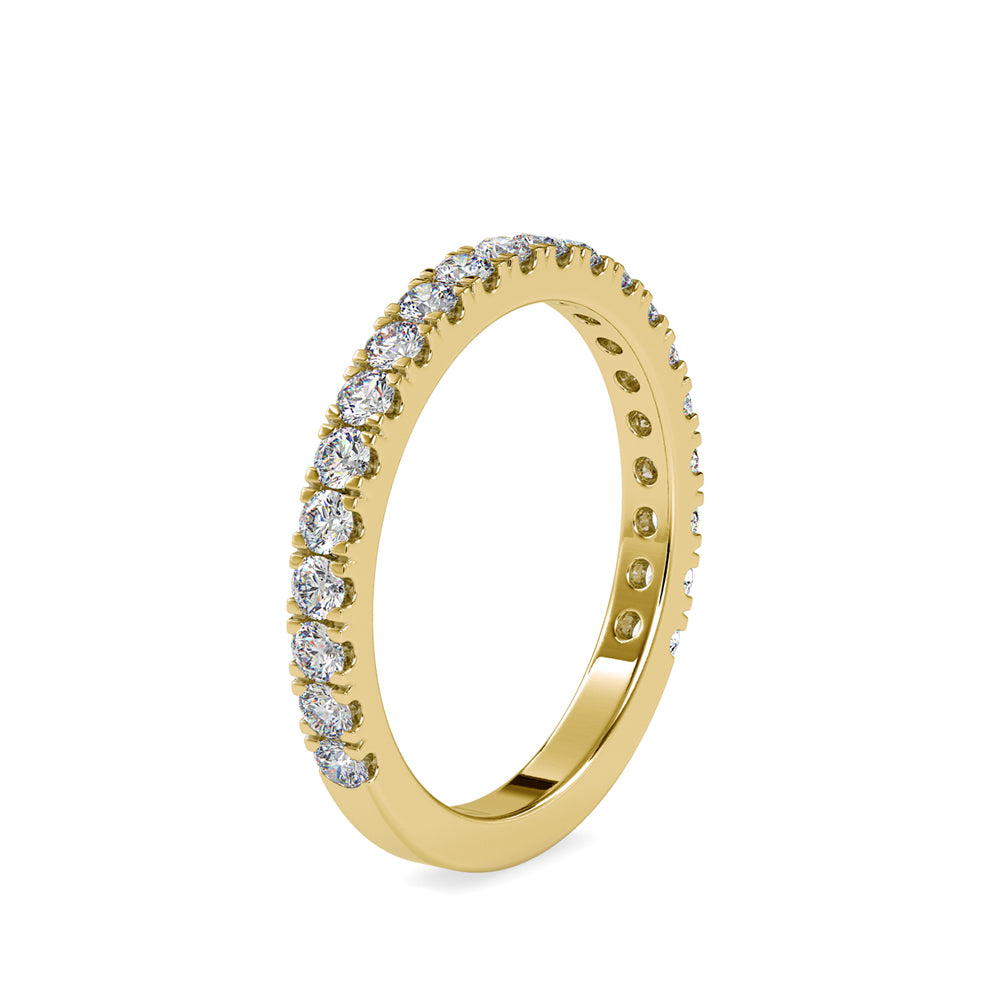 prong half eternity lab-grown diamond ring in yellow gold