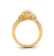 yellow gold halo cluster lab-grown diamond ring