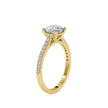 round solitaire lab-grown diamond ring in yellow gold