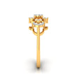 round cluster diamond ring in yellow gold