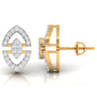 round cluster diamond stud earrings in yellow gold