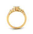 round cut cluster diamond ring in yellow gold