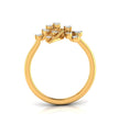 round cut fan shaped lab-grown diamond ring in yellow gold