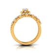 round cut lab-grown diamond enhancer ring in yellow gold