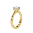 round cut solitaire lab-grown diamond ring in yellow gold
