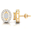 round diamond stud earrings in yellow gold