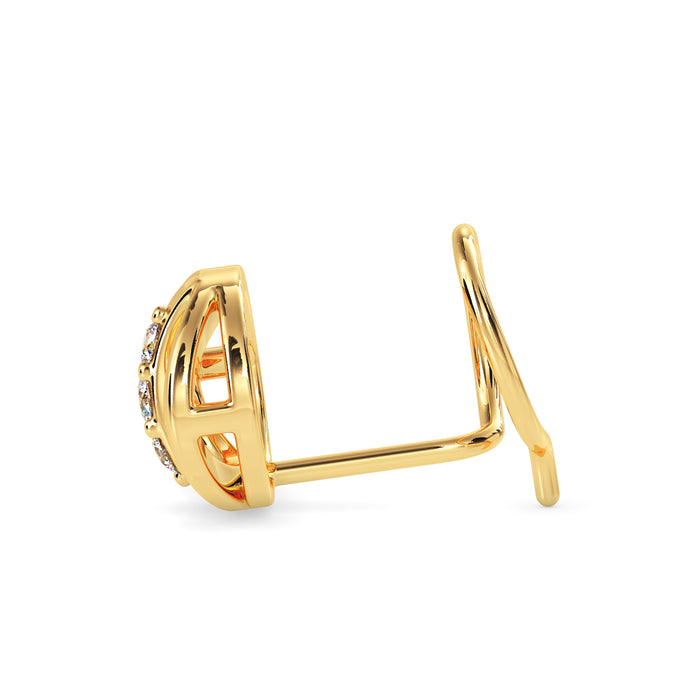 Yellow Gold Round Prong Lab-Grown Diamond Stud Nosepin