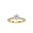 round solitaire lab-grown diamond ring in yellow gold