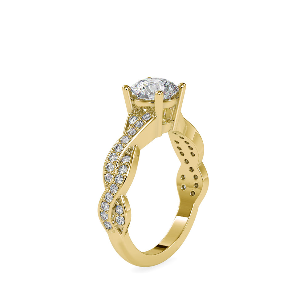 round solitaire diamond ring in yellow gold