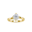 round cut solitaire lab-grown diamond ring in yellow gold