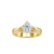 round cut solitaire lab-grown diamond ring in yellow gold