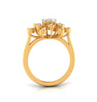 Starburst Design Round Cut Lab-Grown Diamond Yellow Gold Ring