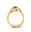 round cut triple loop lab-grown diamond ring in yellow gold