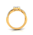 round cluster twisted lab-grown diamond ring in yellow gold