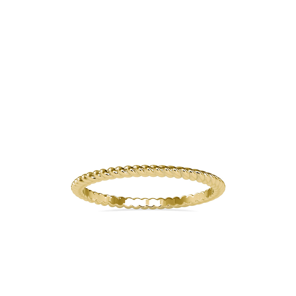 twisted wire gold band ring in yellow gold