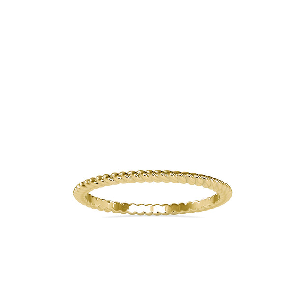 twisted wire gold band ring in yellow gold