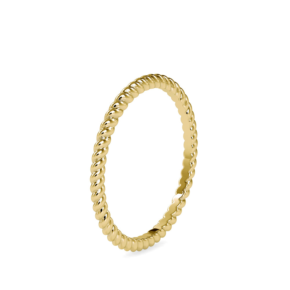 twisted wire gold band ring in yellow gold