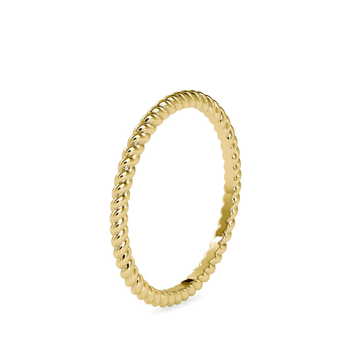 twisted wire gold band ring in yellow gold