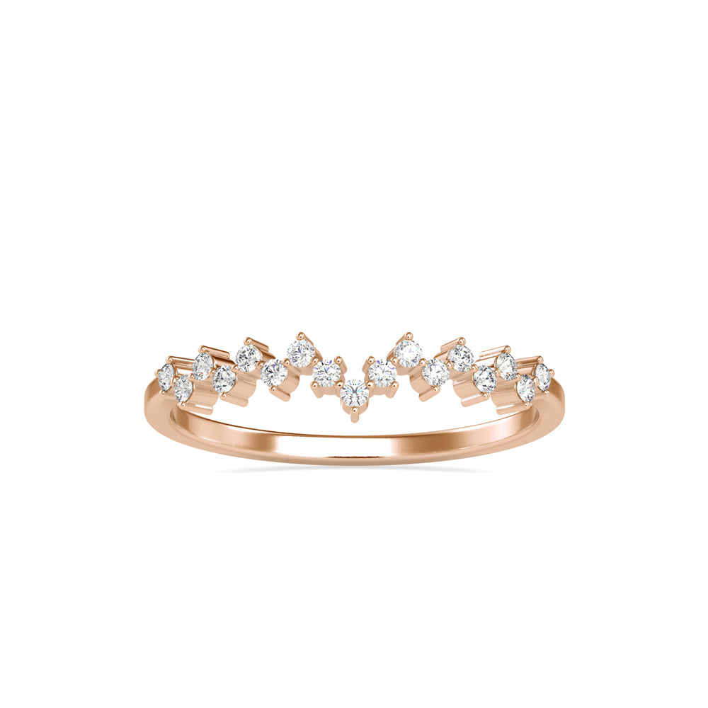 zig zag diamond ring in rose gold