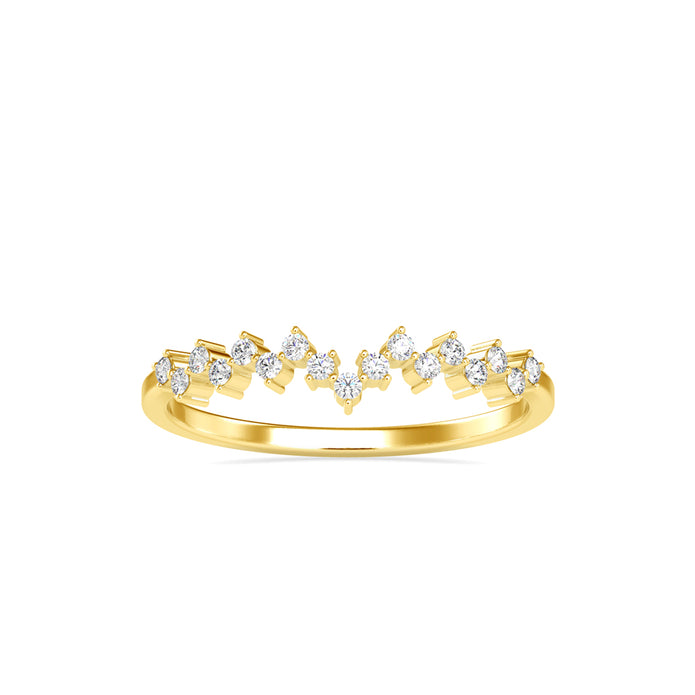 zig zag diamond ring in yellow gold
