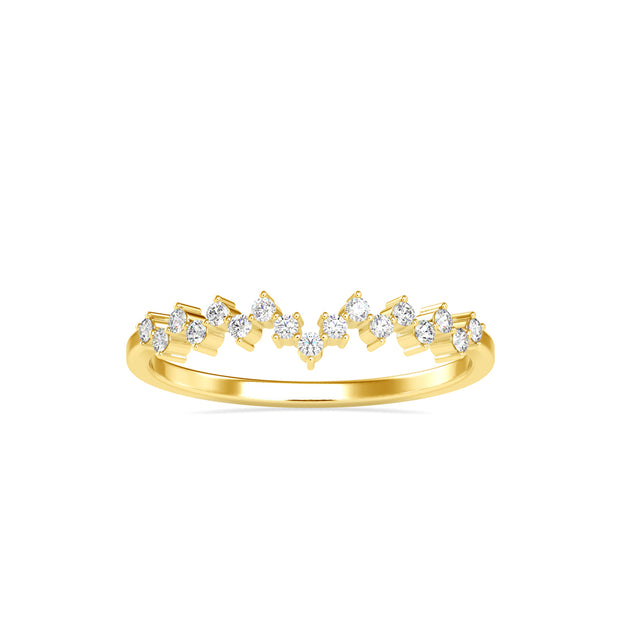 zig zag diamond ring in yellow gold