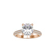 cushion cut solitaire lab-grown diamond ring in rose gold