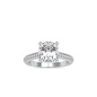 cushion cut solitaire lab-grown diamond ring in white gold