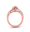 diamond shape halo lab-grown diamond ring rose gold