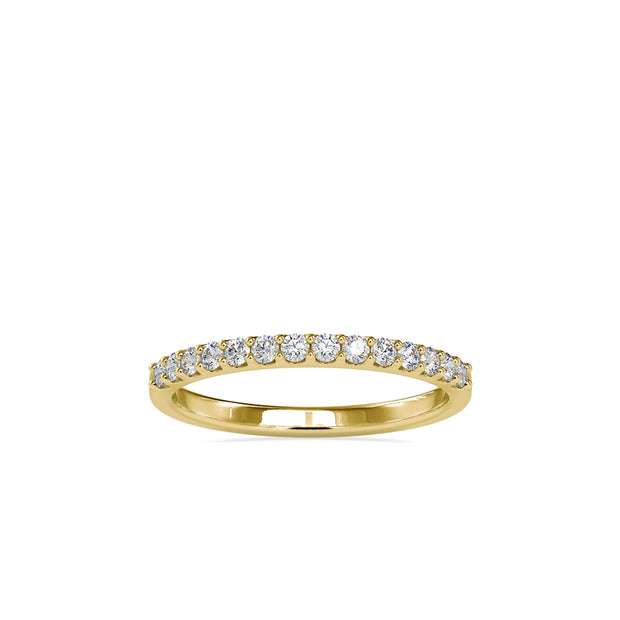 pavé half eternity lab-grown diamond ring in yellow gold