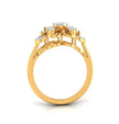 round cluster diamond ring in yellow gold