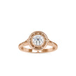 Round Cut Bezel Halo Lab-Grown Diamond Rose Gold Ring