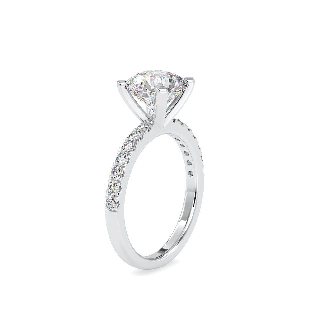round cut solitaire lab-grown diamond ring in white gold