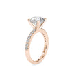 round cut solitaire lab-grown diamond ring in yellow gold