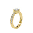 round cut solitaire lab-grown diamond ring in yellow gold